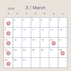 2026 3月カレンダー